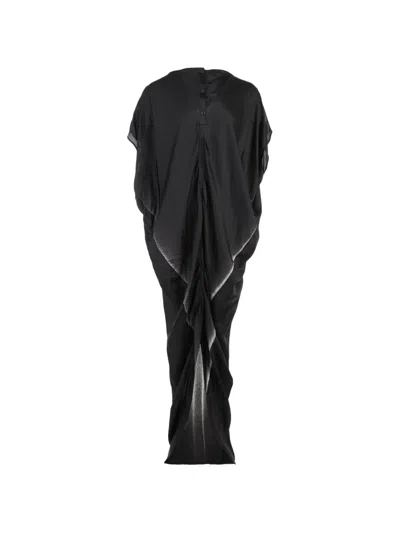 Rick Owens Draped Maxi Dress In Black