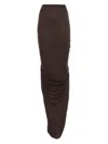 Rick Owens Draped Maxi Skirt In Brown