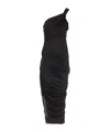 Rick Owens Draped Jersey Midi Dress Dresses Black In Black