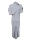 Rick Owens Draped Midi Dress In Gray