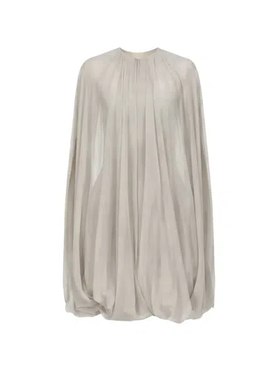 Rick Owens Draped Mini Dress In Neutral