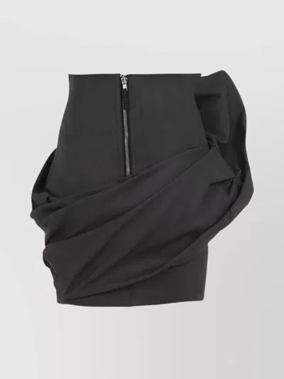 Rick Owens Draped Mini Skirt Asymmetric Hem