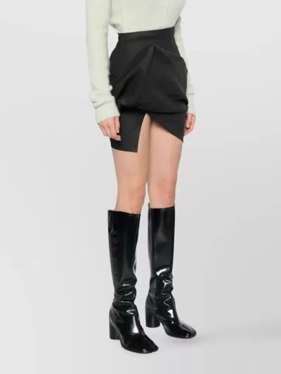 Rick Owens Draped Mini Skirt Asymmetrical Design In Black