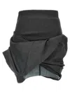 Rick Owens Draped Mini Skirts Black In Black