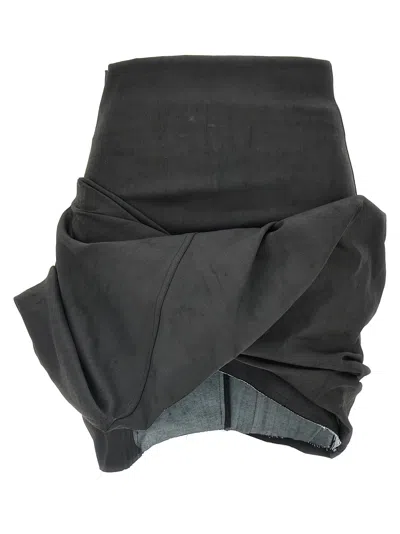 Rick Owens Draped Mini Skirts Black