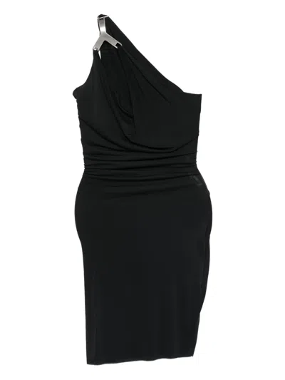 Rick Owens Draped One-shoulder Dress In Black