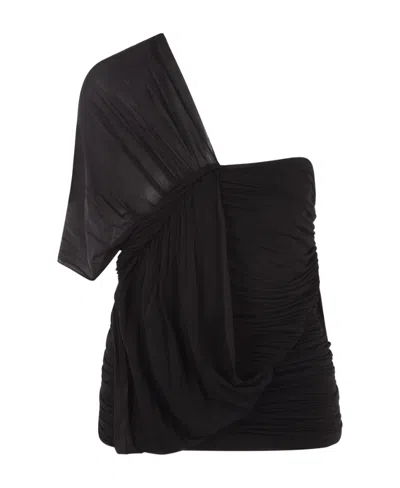 Rick Owens One-shoulder Mini Dress In Black
