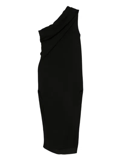 Rick Owens Draped One-shoulder Midi Dress