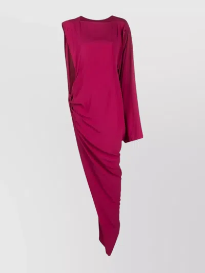 RICK OWENS DRAPED ONE-SHOULDER SILK BLEND DRESS