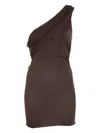 Rick Owens Asymmetric One-shoulder Fitted Top In Brown