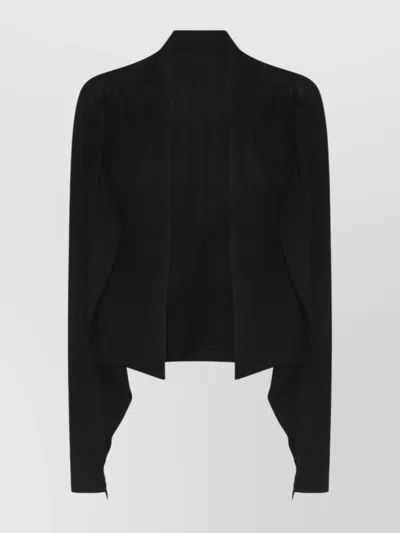 Rick Owens Draped Ribbed Crewneck Knitwear With Long Sleeves In Black