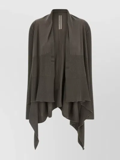 RICK OWENS DRAPED RIBBED KNITWEAR CARDIGAN
