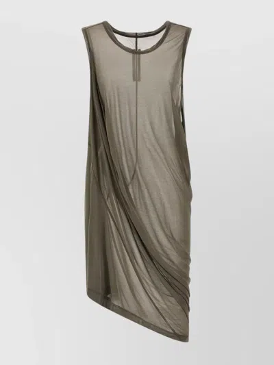 RICK OWENS 'DRAPED SHEER ASYMMETRICAL TANK TOP'