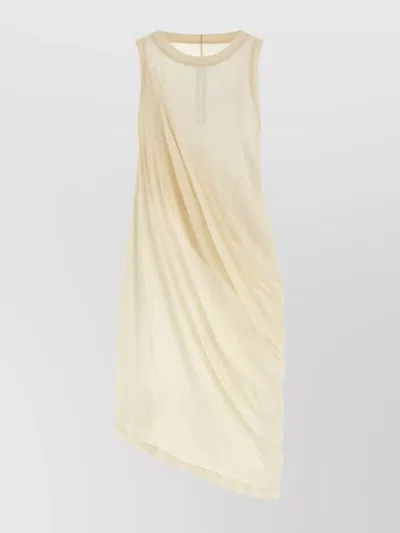 RICK OWENS 'DRAPED SHEER SLEEVELESS ASYMMETRICAL TANK'