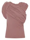 Rick Owens Draped-shoulder Blouse In Pink