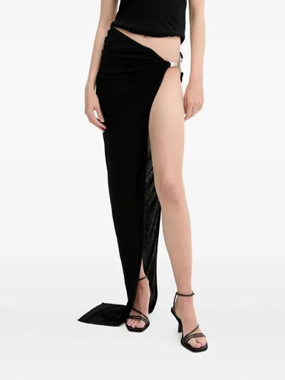 Rick Owens Draped Side-buckle Skirt In Black