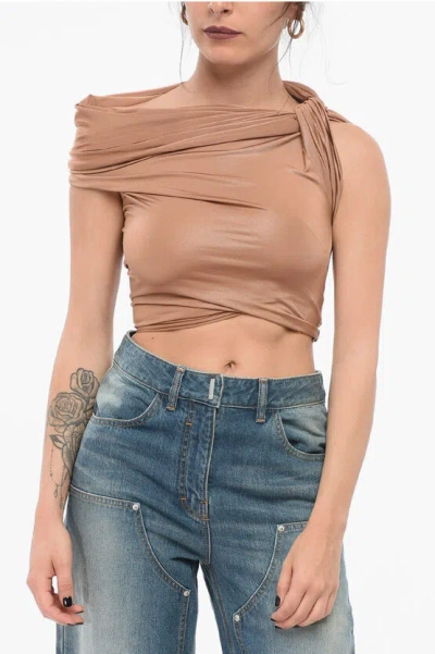Rick Owens Draped Sienna Top In Brown