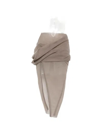 Rick Owens Draped Skirt In Brown