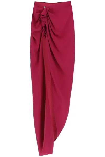Rick Owens Draped Skirt With Slit And Train