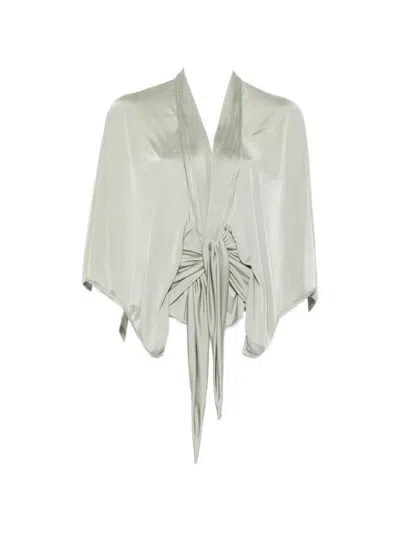 Rick Owens Draped Sleeveless Blouse In Gray