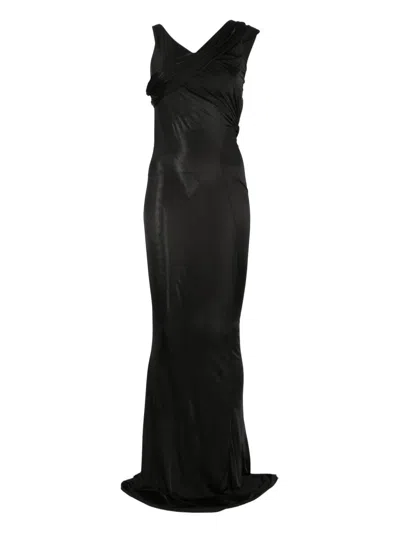 Rick Owens Draped Sleeveless Dress In Black