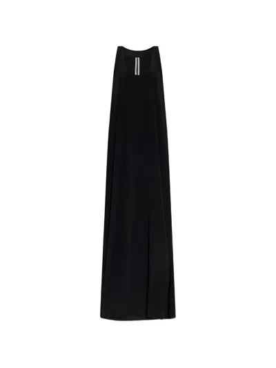 Rick Owens Draped Sleeveless Maxi Dress In Black