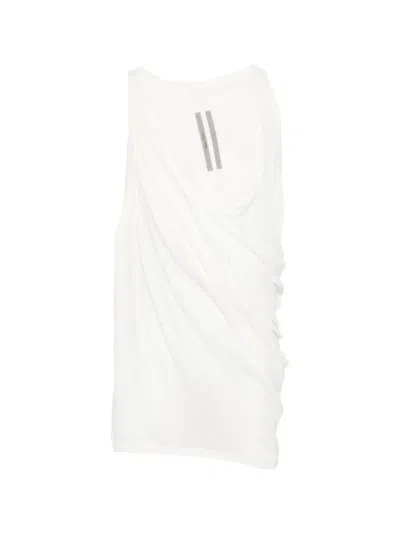 Rick Owens Draped Sleeveless Tank Top In White