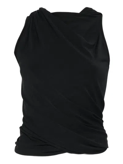 Rick Owens Draped Sleeveless Top In Black