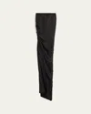 Rick Owens Draped Slit Maxi Skirt In Black