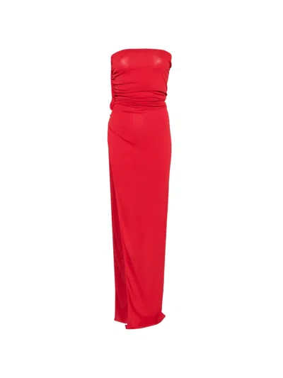 Rick Owens Draped Slit Top In Red