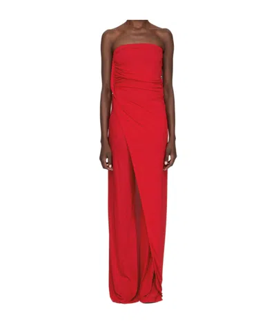 Rick Owens Draped Slit Top In Red
