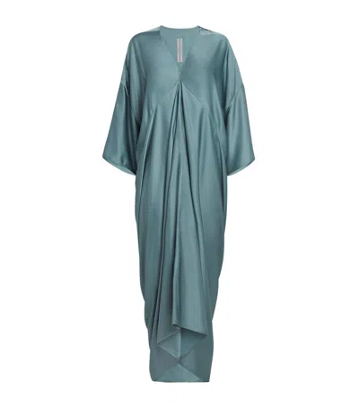 Rick Owens Draped Tommykite Gown In Blue