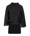 Rick Owens Charmeuse Viscose Cylinder Neck Top Jackets Black In Black
