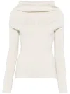 Rick Owens Draped Long-sleeves Top In Beige