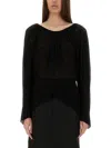 Rick Owens Crop Hoodie In Black