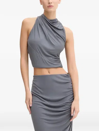 Rick Owens Draped Top In Gray