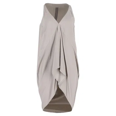Rick Owens Draped Tunic Long Top In Grey Viscose