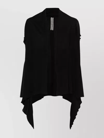 Rick Owens Draped Wool Knit Shirt In Gray