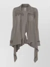 Rick Owens Draped Wool Sweater With Asymmetric Hem