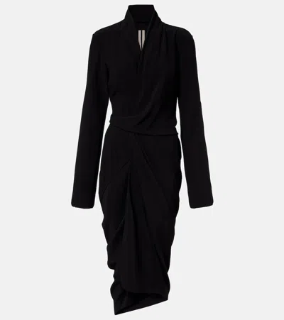 Rick Owens Draped Wrap Dress In Blue