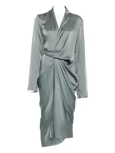 RICK OWENS DRAPED WRAP DRESS