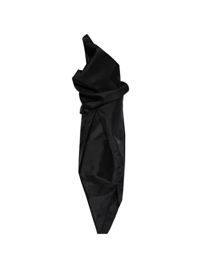 Rick Owens Draped-design Asymmetric Skirt In Black