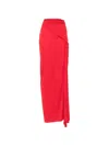 Rick Owens 드레이프 디테일 맥시 스커트 In Red