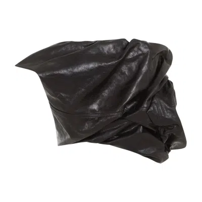 RICK OWENS RICK OWENS DRAPER BUSTIER BLACK CALF LEATHER TOP