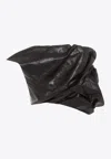 Rick Owens Black Draper Bustier Calf Leather Top In Black