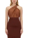 Rick Owens "drapped Lido" Bodysuit In Brown
