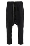 Rick Owens Cropped Drop-crotch High Waist Trousers In Black