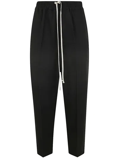 Rick Owens Drawstring Astaires Cropped Pants In Black