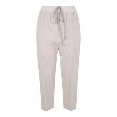 Rick Owens Drawstring Astaires Cropped Trousers In White