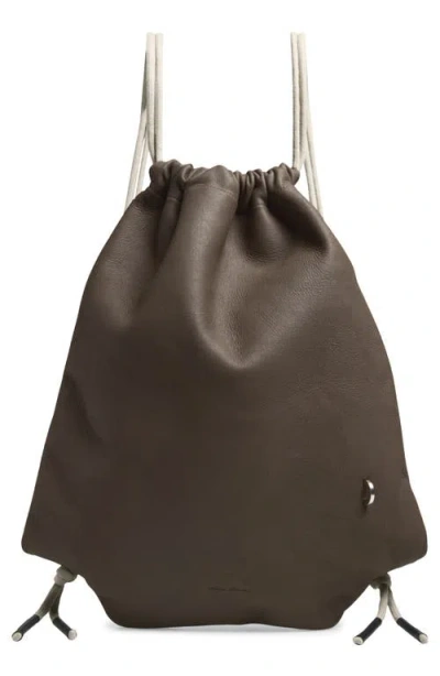 Rick Owens Drawstring Bag In Brown